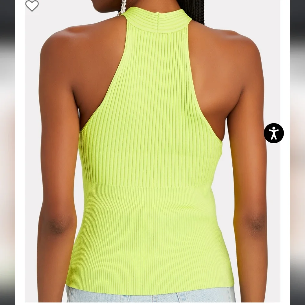 Jonathan Simkhai Andrea Rib Halter in Lime - Picture 5 of 15